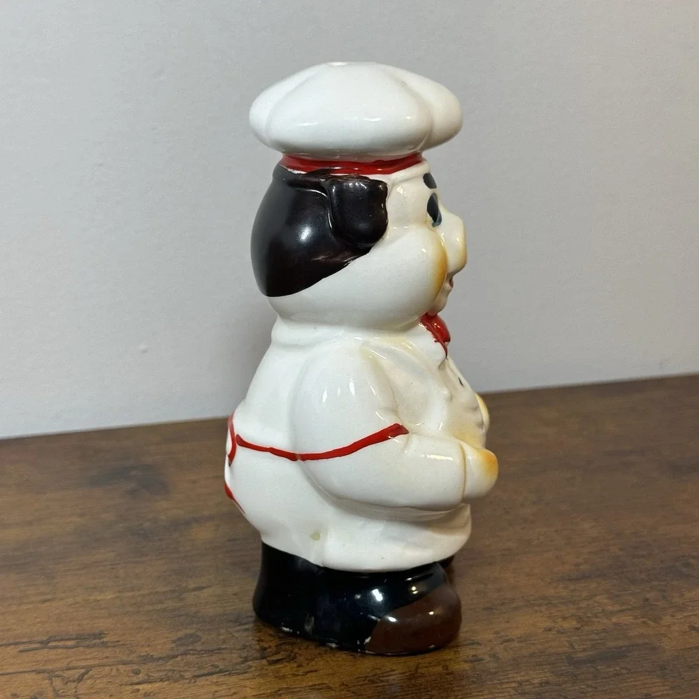 Porky Pig Chef Salt & Pepper Shakers 1950s American Bisque WB Pottery Vtg
